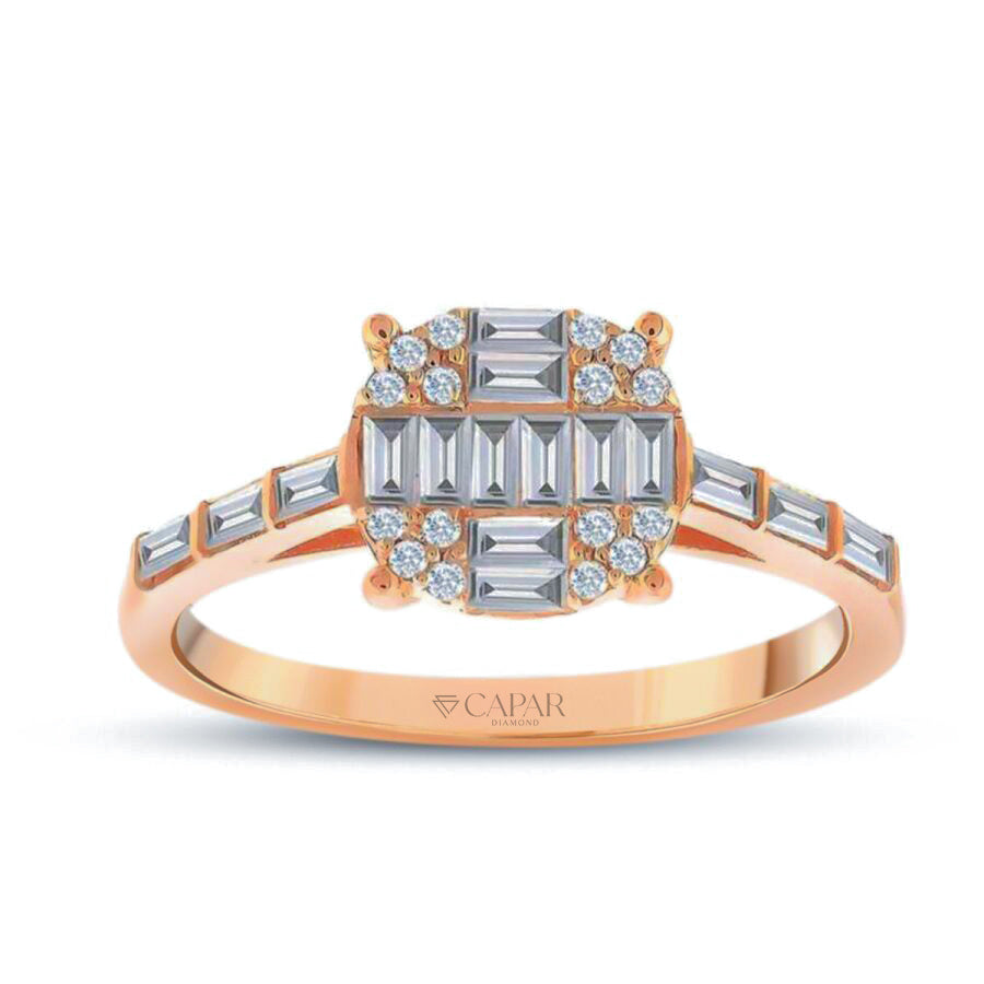 0.47 Karat Pırlanta Baget Yüzük Capar Diamond
