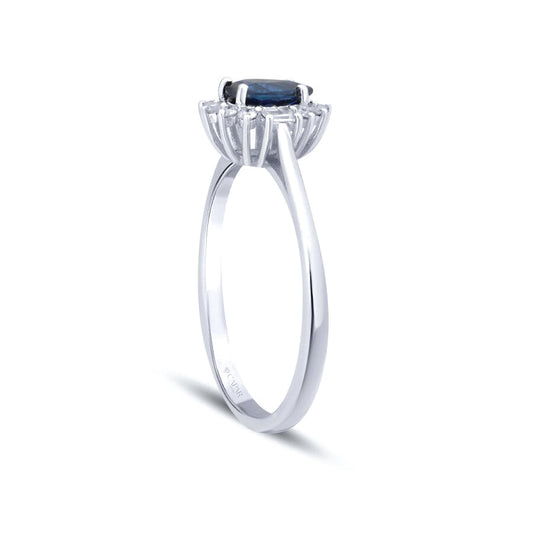 0.59 Karat Pırlanta Safir Yüzük Capar Diamond