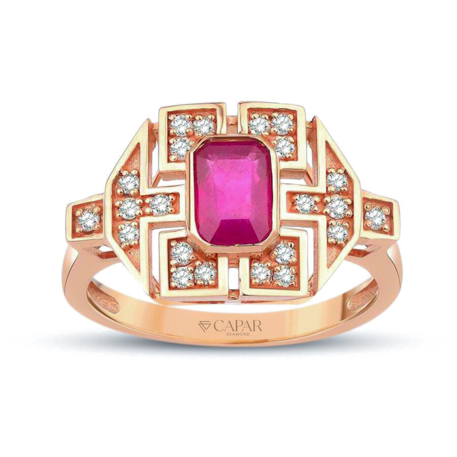 1.01 Karat Pırlanta Yakut Yüzük Capar Diamond