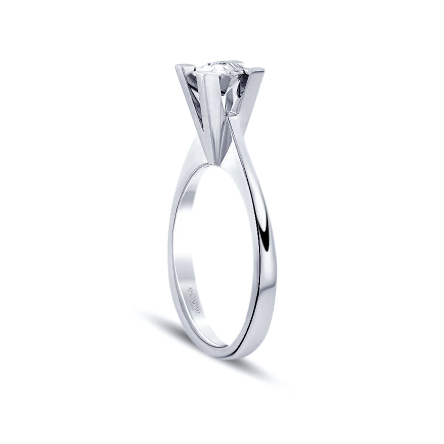 0.04 Karat Pırlanta Efektli Tektaş Yüzük Capar Diamond