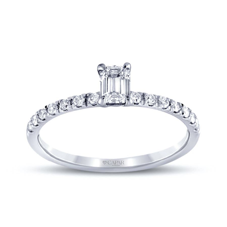 0.89 Karat Pırlanta Emerald Tektaş Yüzük Capar Diamond