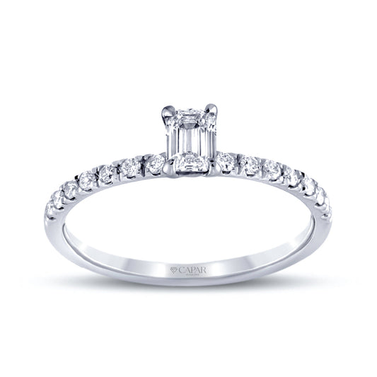 0.89 Karat Pırlanta Emerald Tektaş Yüzük Capar Diamond