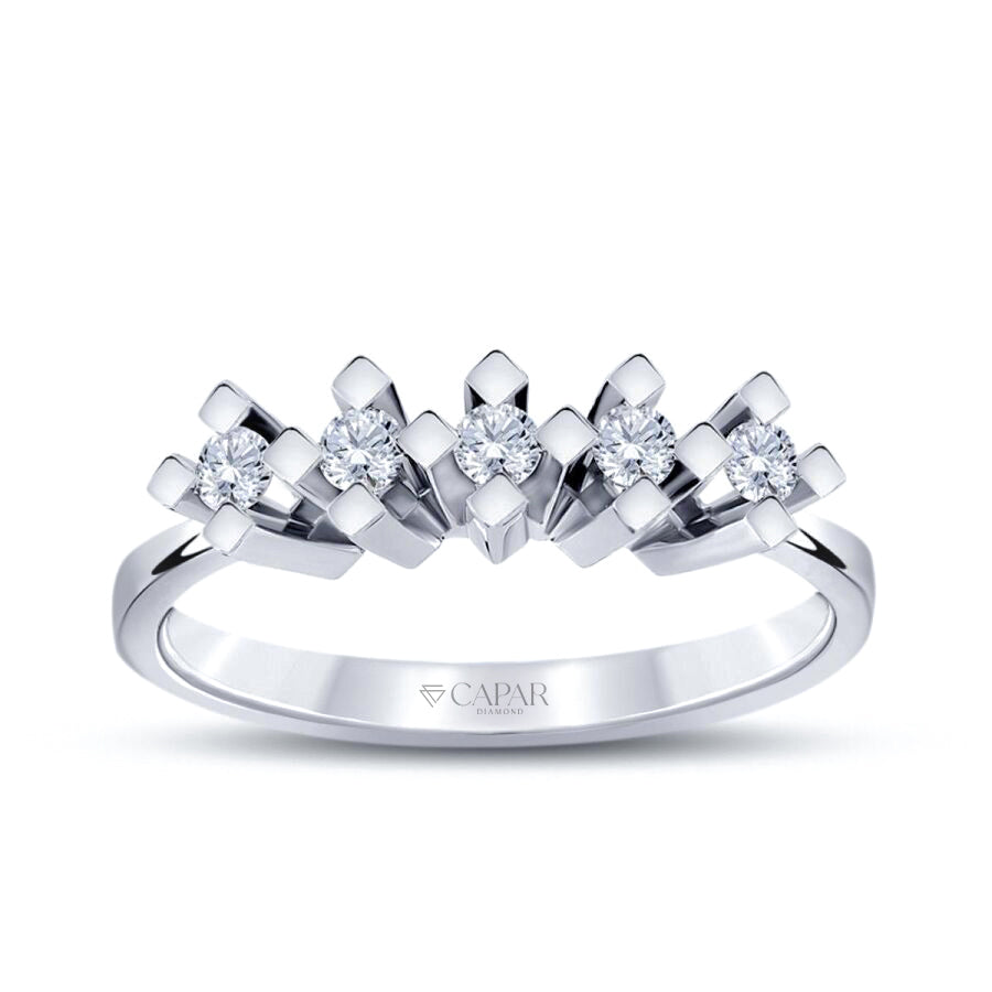 0.20 Karat Pırlanta Beştaş Yüzük Capar Diamond