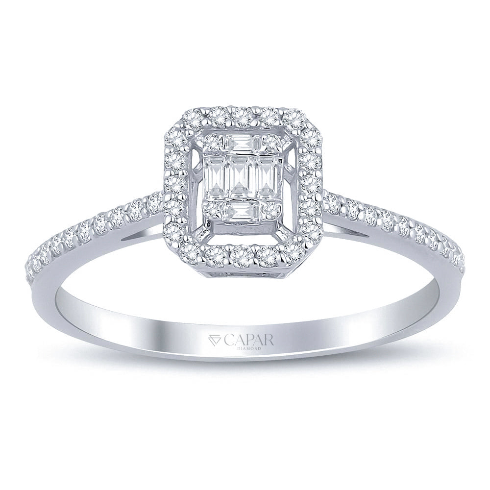 0.20 Karat Pırlanta Baget Yüzük Capar Diamond