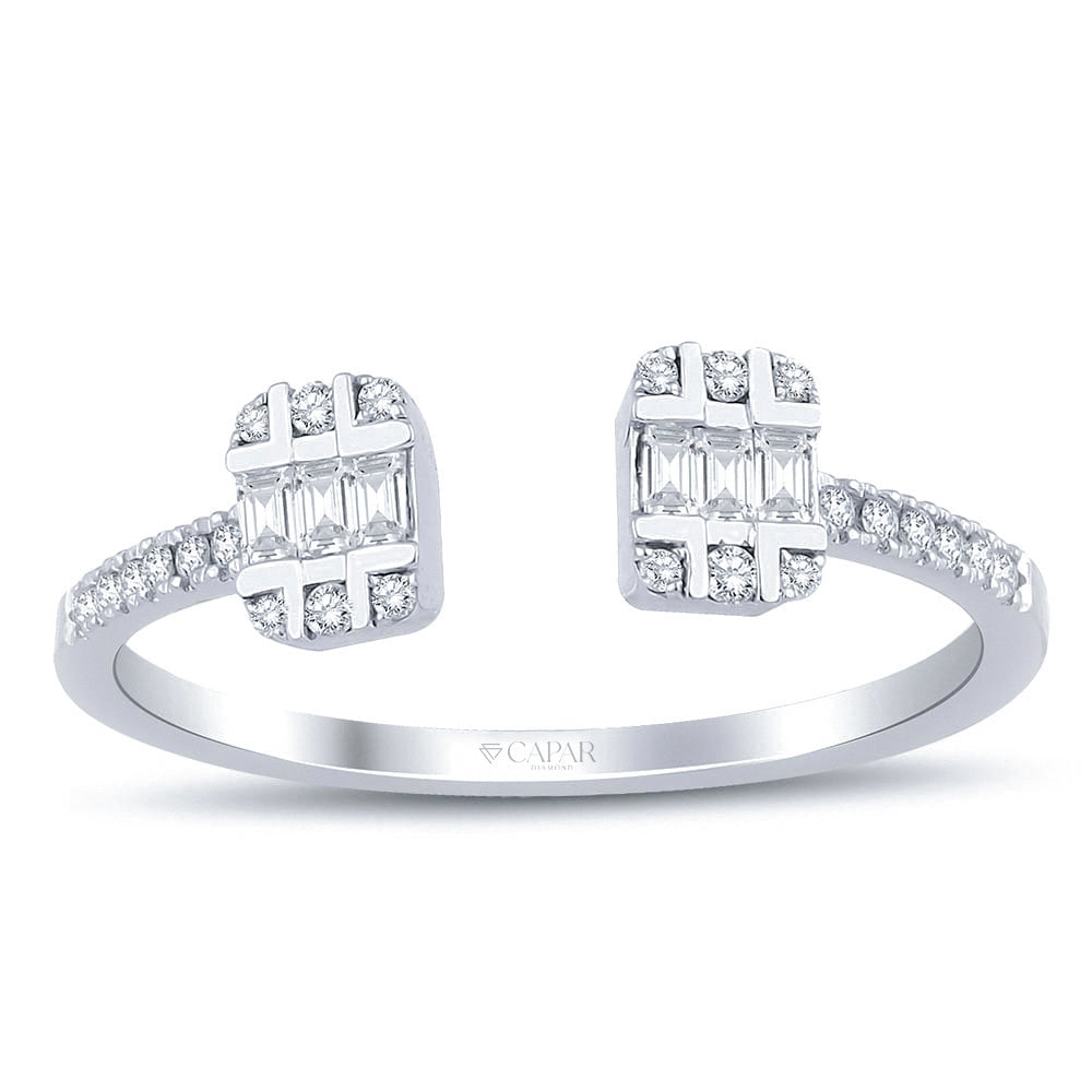 0.20 Karat Pırlanta Baget Yüzük Capar Diamond