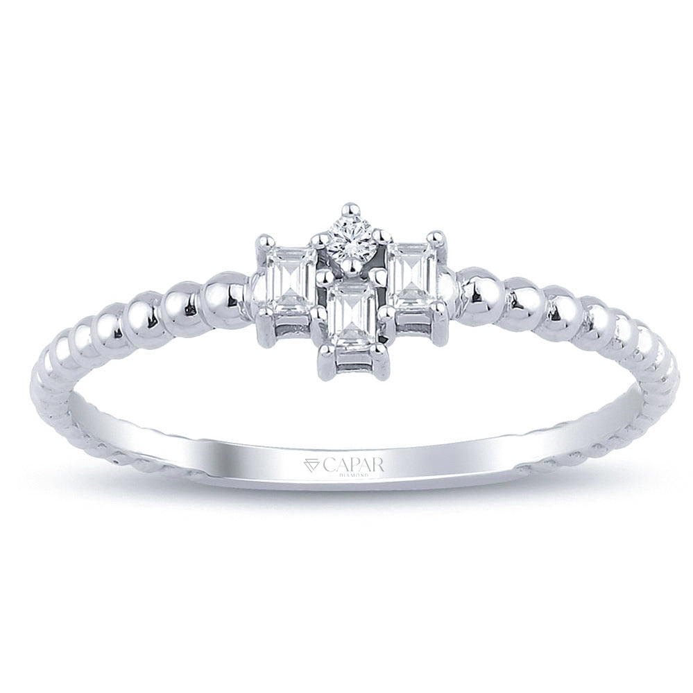 0.08 Karat Pırlanta Baget Yüzük Capar Diamond