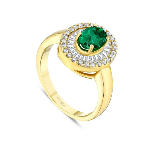 1.28 Karat Zümrüt Pırlantalı Yüzük Capar Diamond