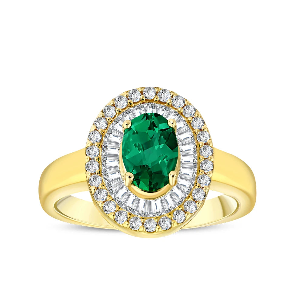 1.28 Karat Zümrüt Pırlantalı Yüzük Capar Diamond