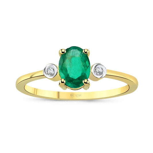 0.66 Karat Oval Zümrüt Pırlanta Yüzük Capar Diamond