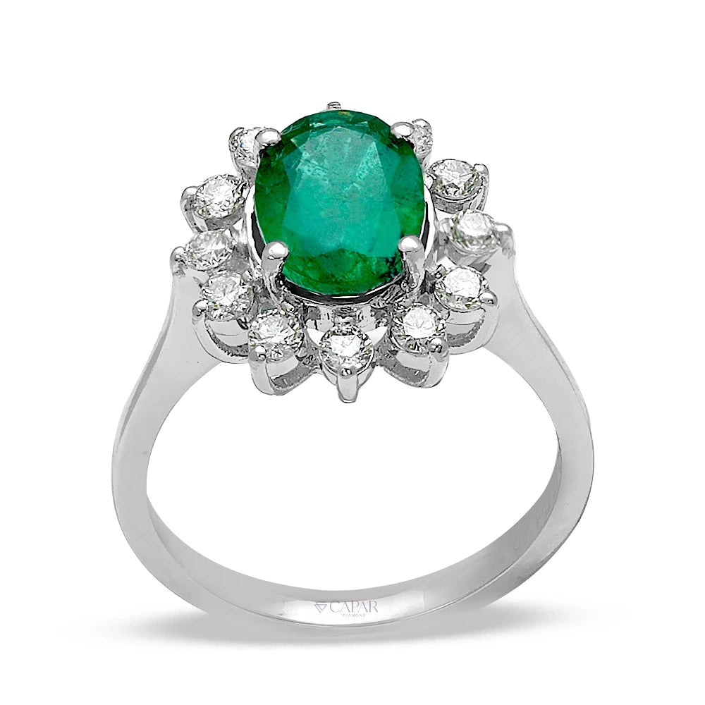 1.91 Karat Oval Zümrüt Pırlanta Yüzük Capar Diamond