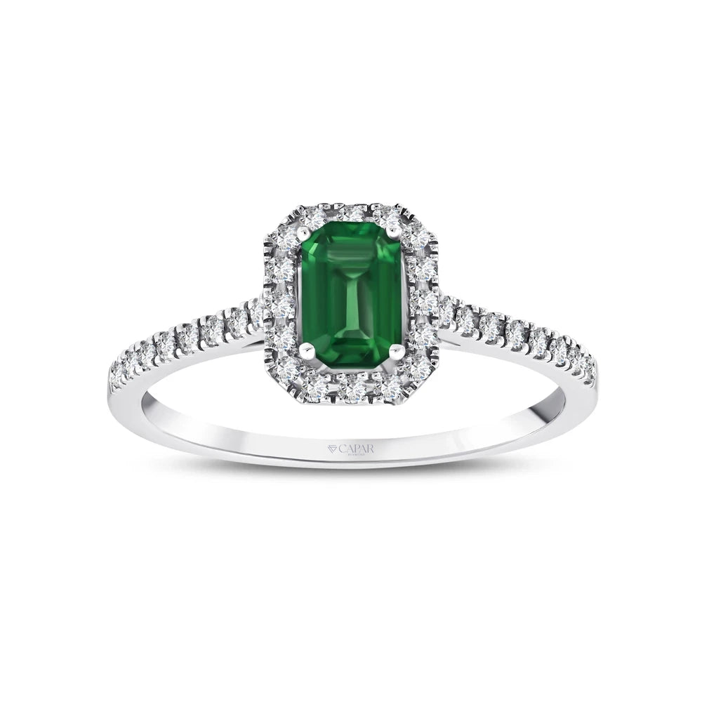 0.70 Karat Zümrüt Pırlanta Yüzük Capar Diamond