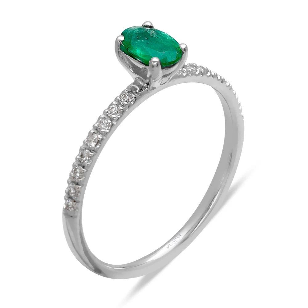 0.44 Karat Oval Zümrüt Pırlanta Yüzük Capar Diamond