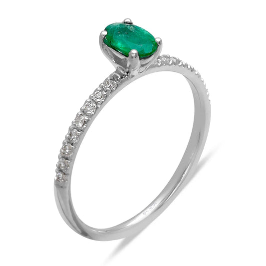 0.44 Karat Oval Zümrüt Pırlanta Yüzük Capar Diamond