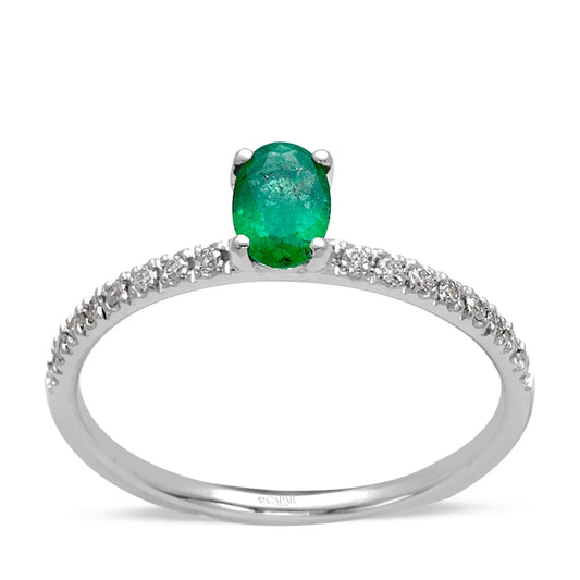 0.44 Karat Oval Zümrüt Pırlanta Yüzük Capar Diamond
