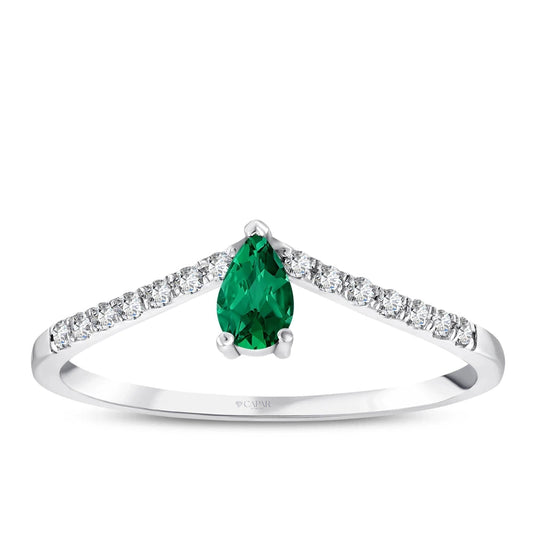 0.23 Karat Pırlanta Zümrüt Yüzük Capar Diamond