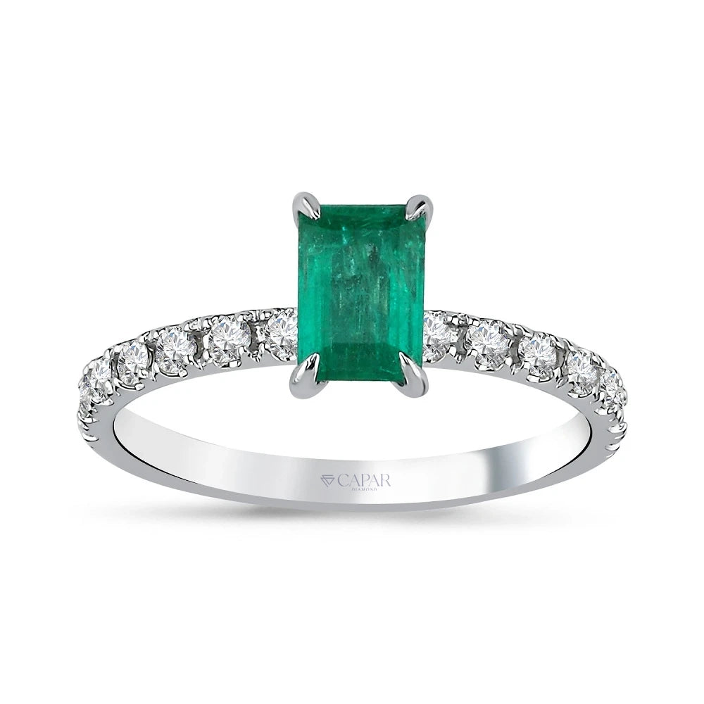 0.94 Karat Pırlanta Zümrüt Yüzük Capar Diamond
