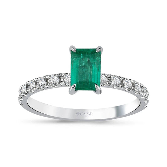 0.94 Karat Pırlanta Zümrüt Yüzük Capar Diamond
