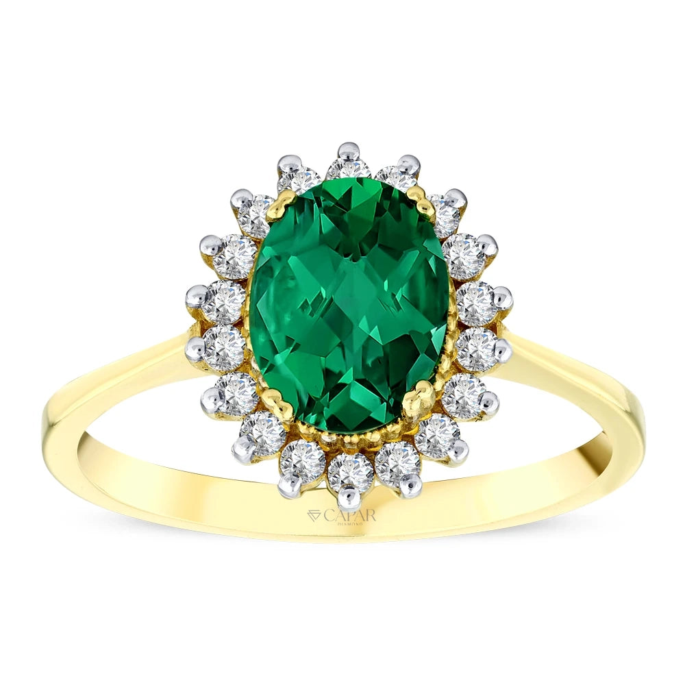 1.07 Karat Oval Zümrüt Pırlanta Yüzük Capar Diamond