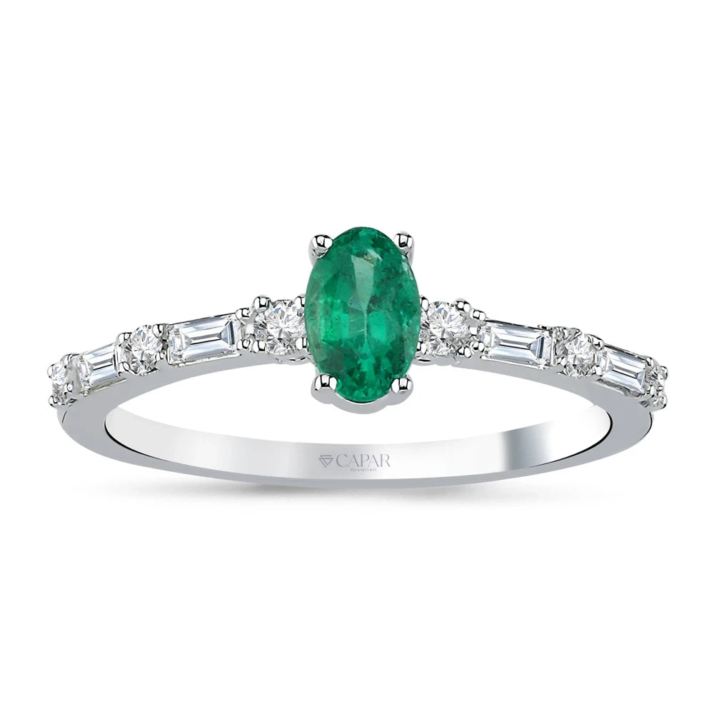 0.78 Karat Oval Zümrüt Pırlanta Yüzük Capar Diamond