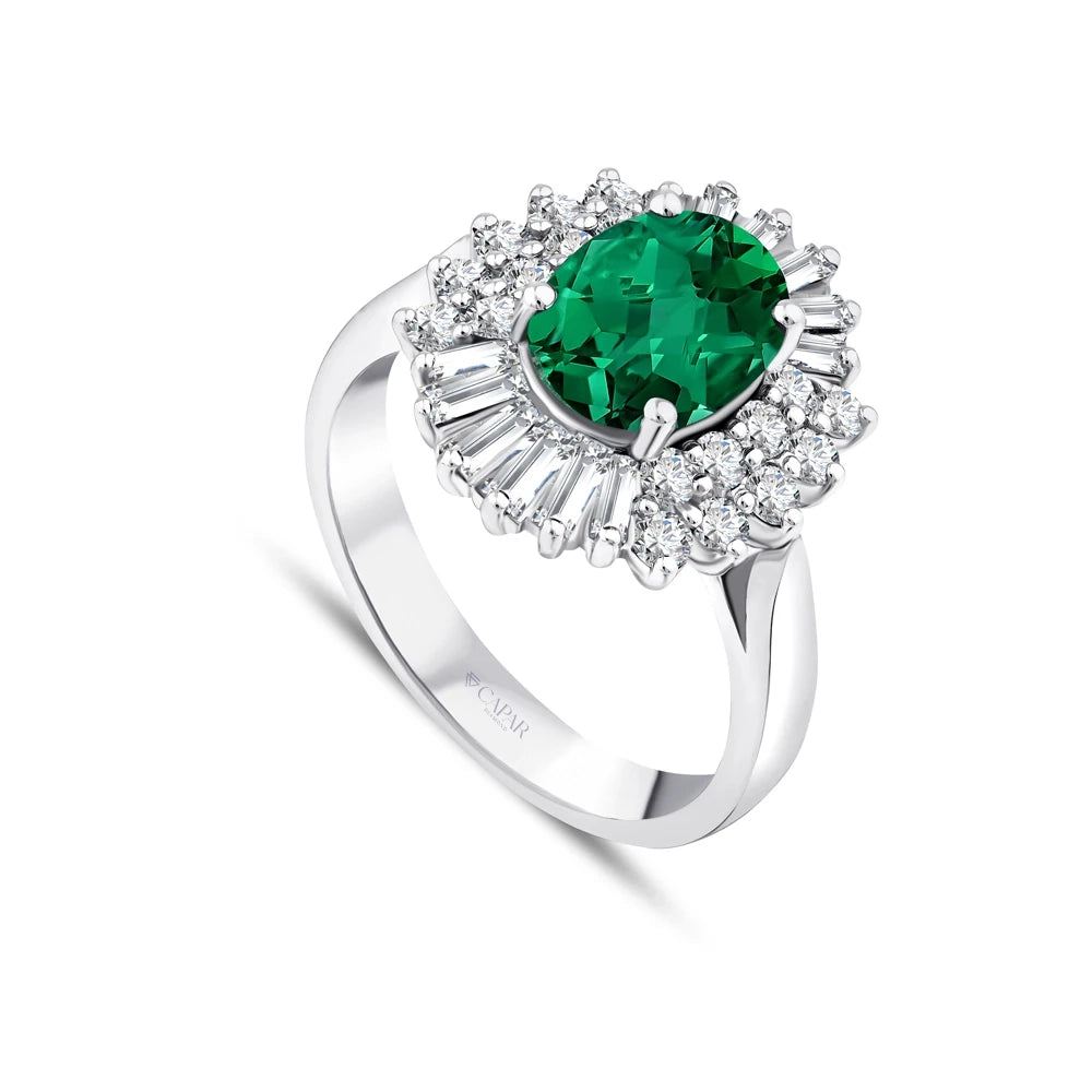 2.67 Karat Oval Zümrüt Pırlanta Yüzük Capar Diamond