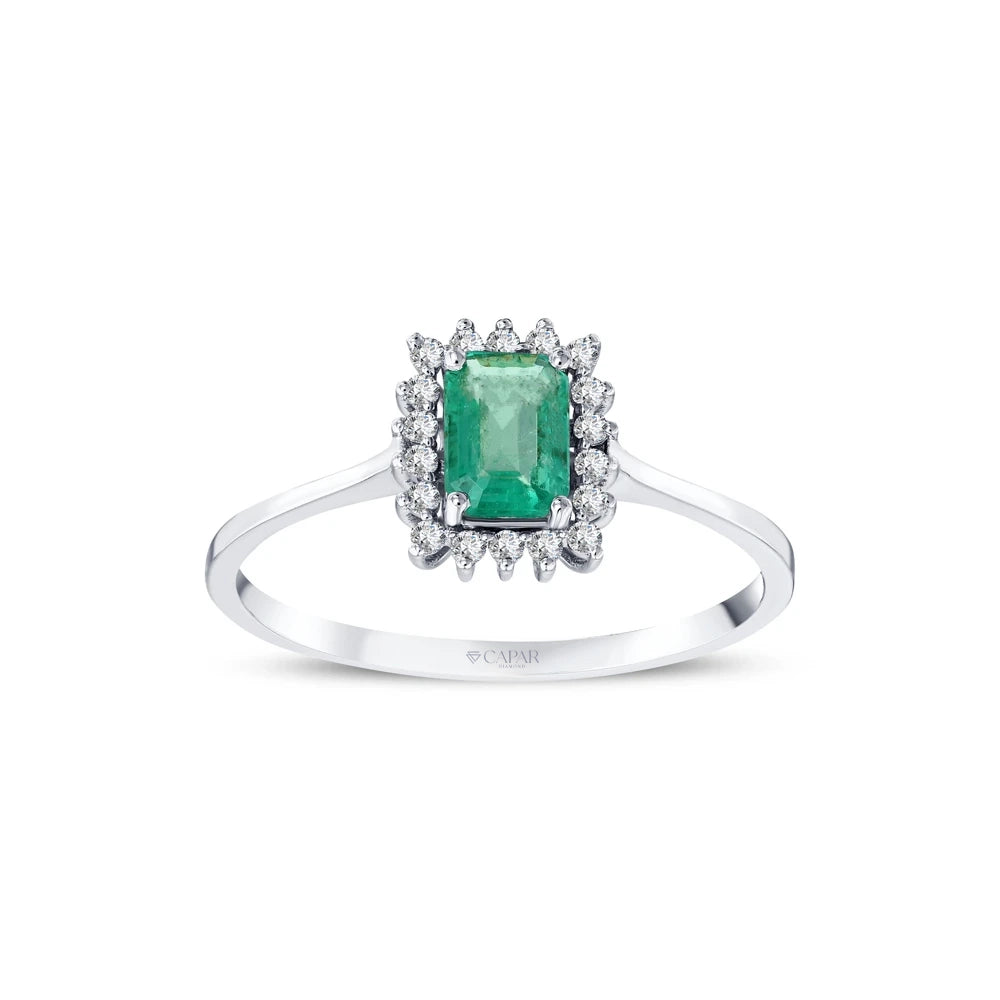 0.52 Karat Zümrüt Tektaş Yüzük Capar Diamond