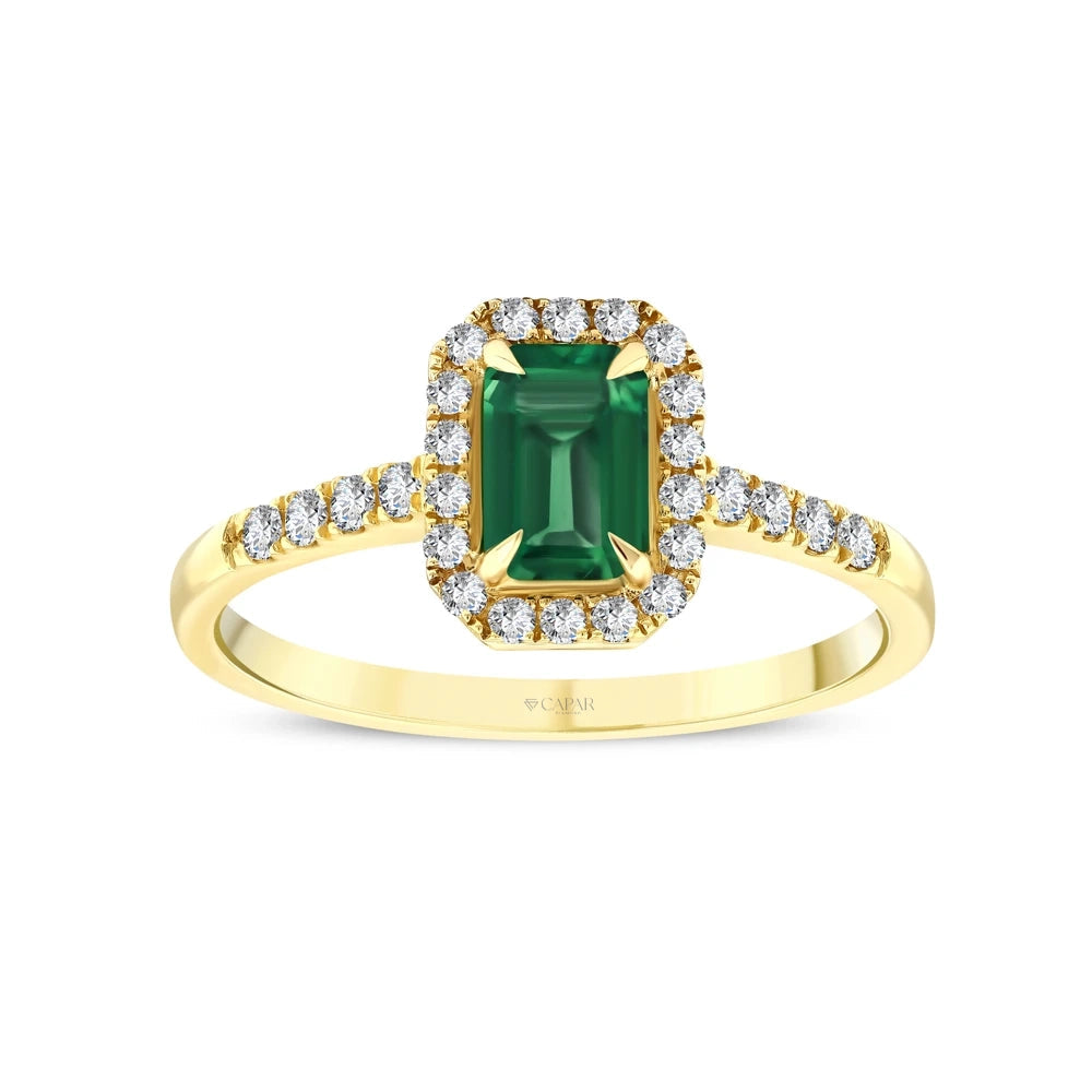 0.71 Karat Zümrüt Pırlanta Yüzük Capar Diamond