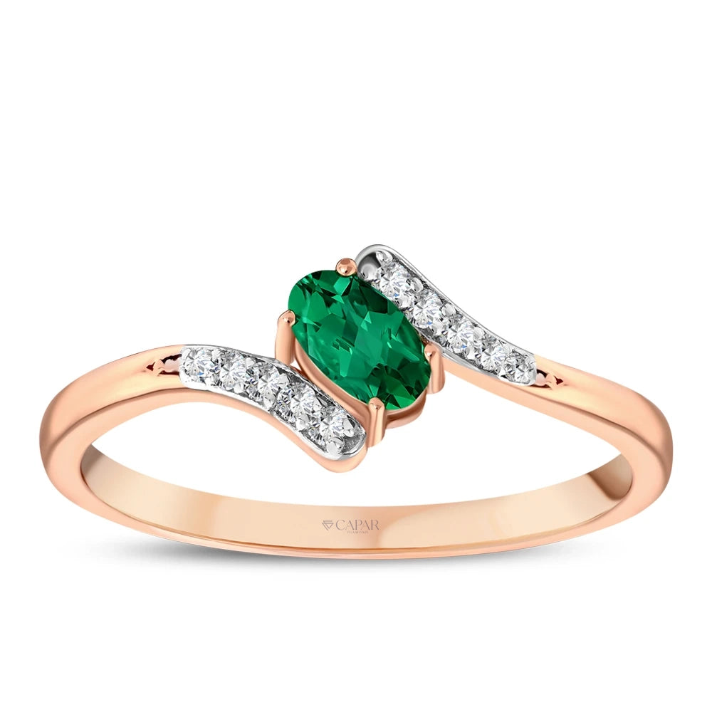 0.27 Karat Pırlanta Zümrüt Yüzük Capar Diamond