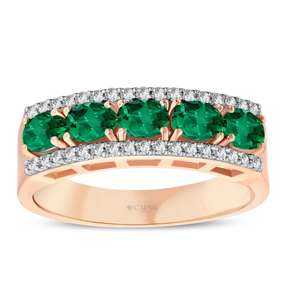 0.96 Karat Pırlanta Zümrüt Yüzük Capar Diamond