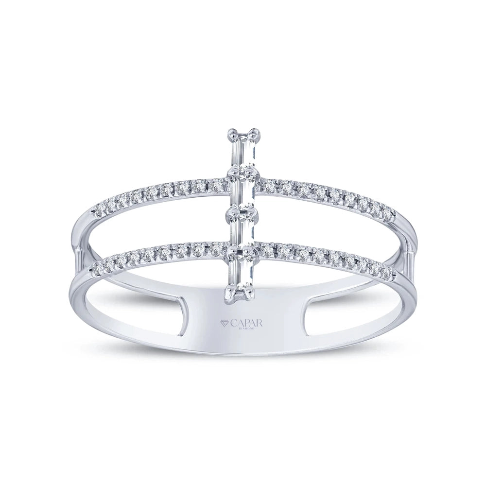 0.17 Karat Bagetli Pırlanta Yüzük Capar Diamond
