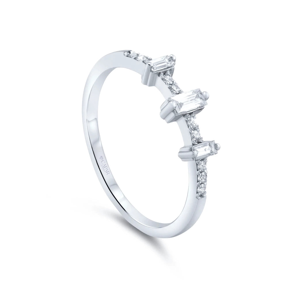 0.18 Karat Pırlanta Tasarım Baget Yüzük Capar Diamond