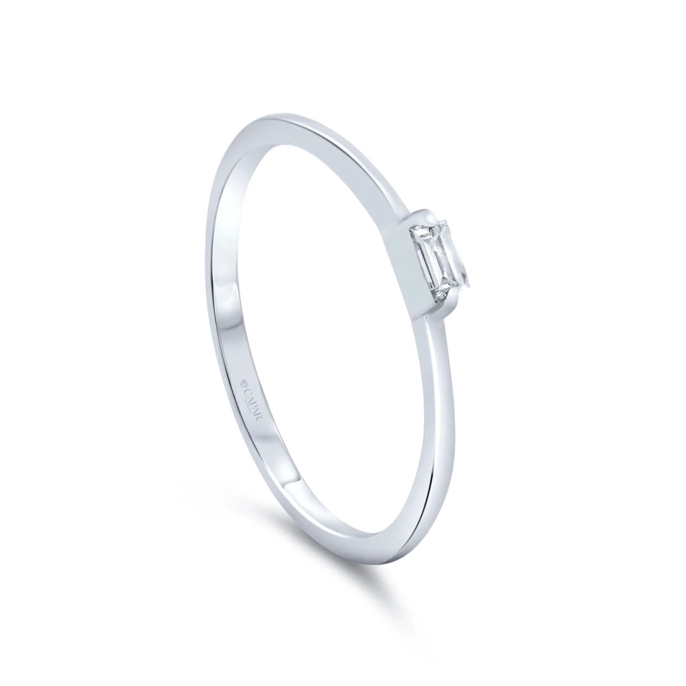 0.05 Karat Pırlanta Tasarım Baget Yüzük Capar Diamond