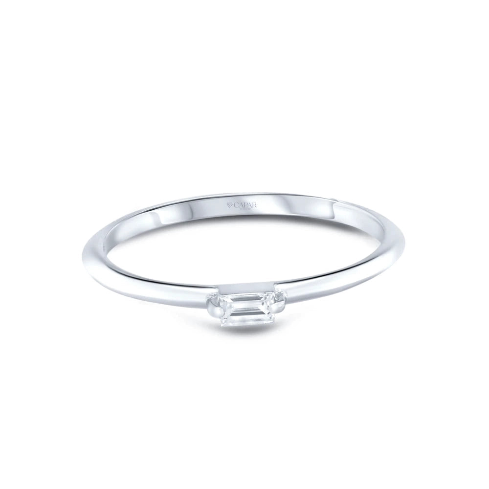 0.05 Karat Pırlanta Tasarım Baget Yüzük Capar Diamond