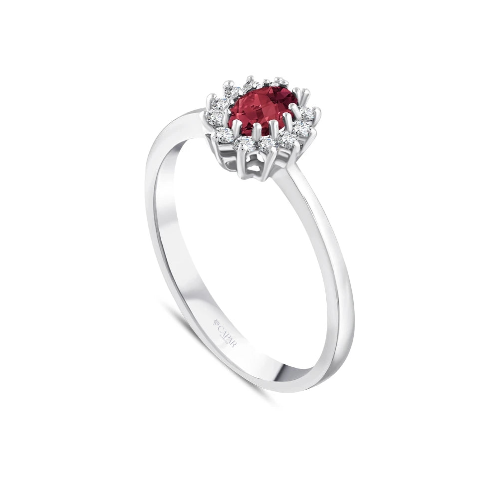 0.57 Karat Oval Yakut Pırlanta Yüzük Capar Diamond