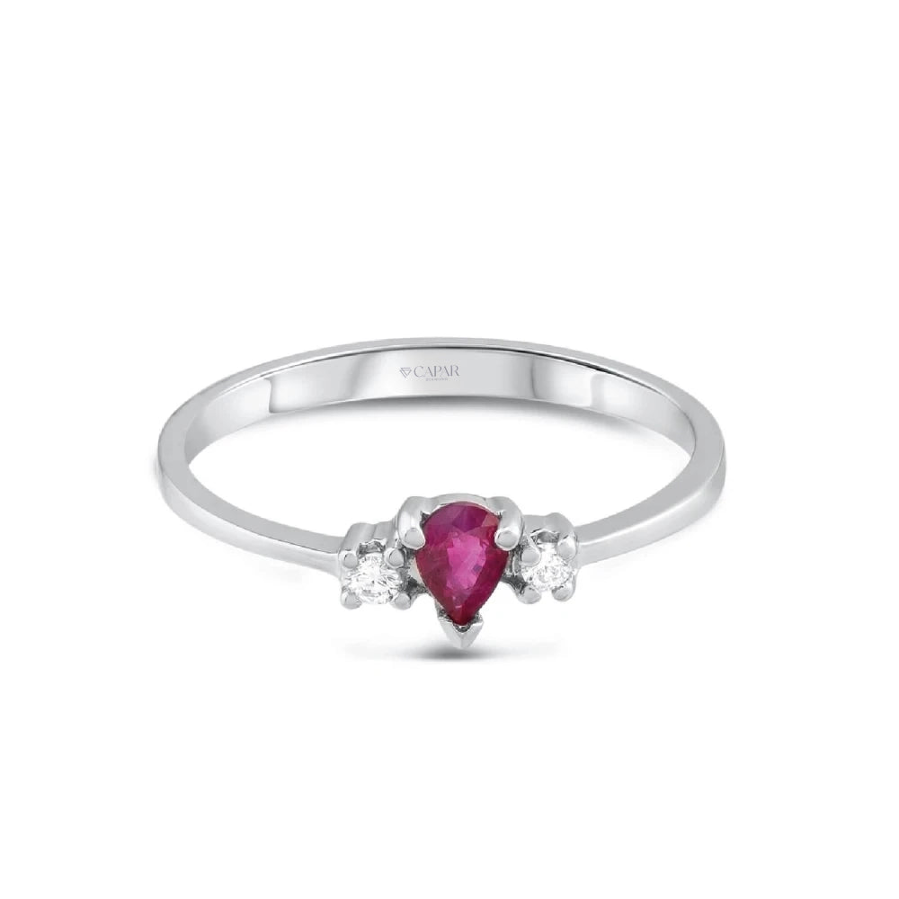 0.23 Karat Pırlanta Yakut Yüzük Capar Diamond