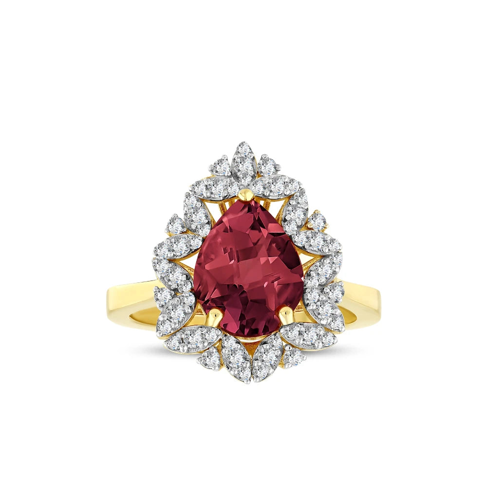 3.43 Karat Damla Yakut Pırlanta Yüzük Capar Diamond