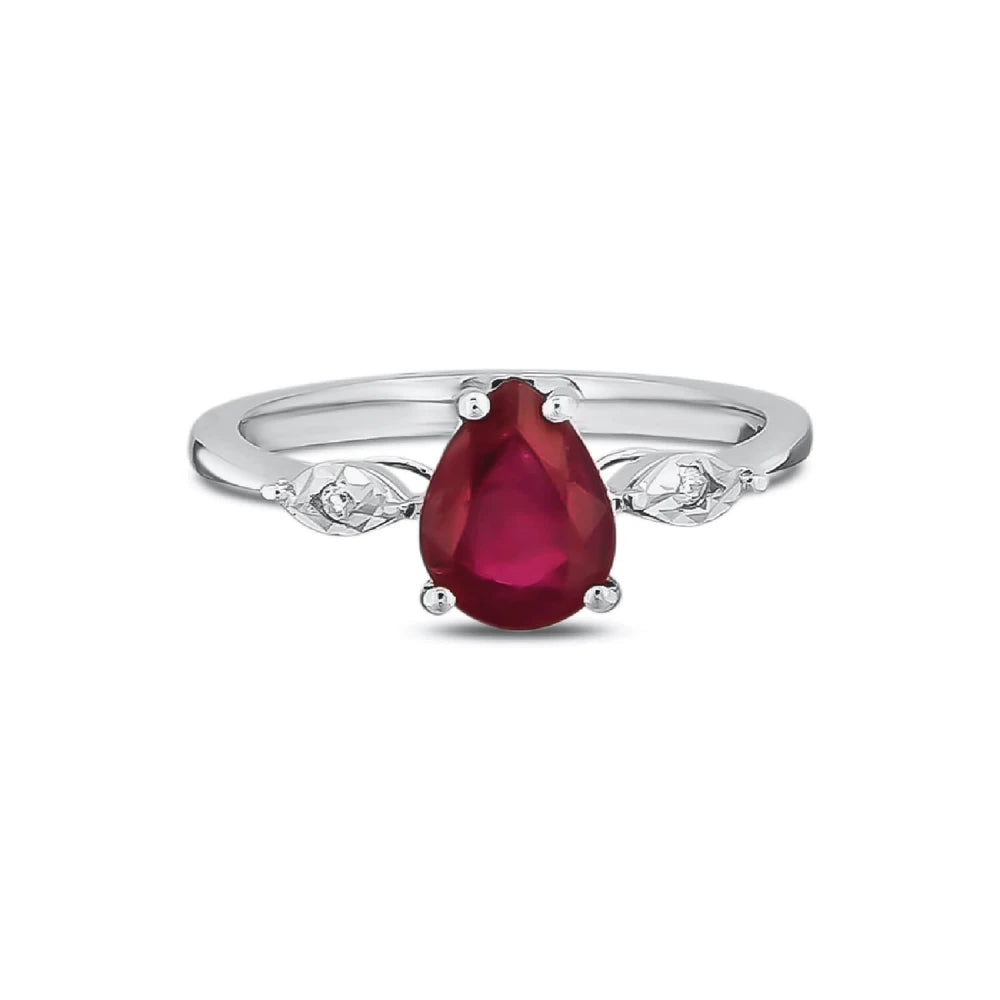 1.69 Karat Pırlanta Yakut Damla Yüzük Capar Diamond