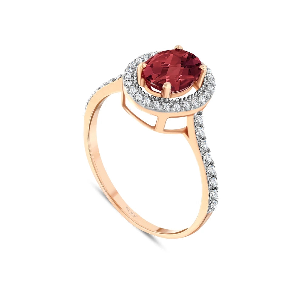 1.52 Karat Pırlanta Oval Yakut Yüzük Capar Diamond