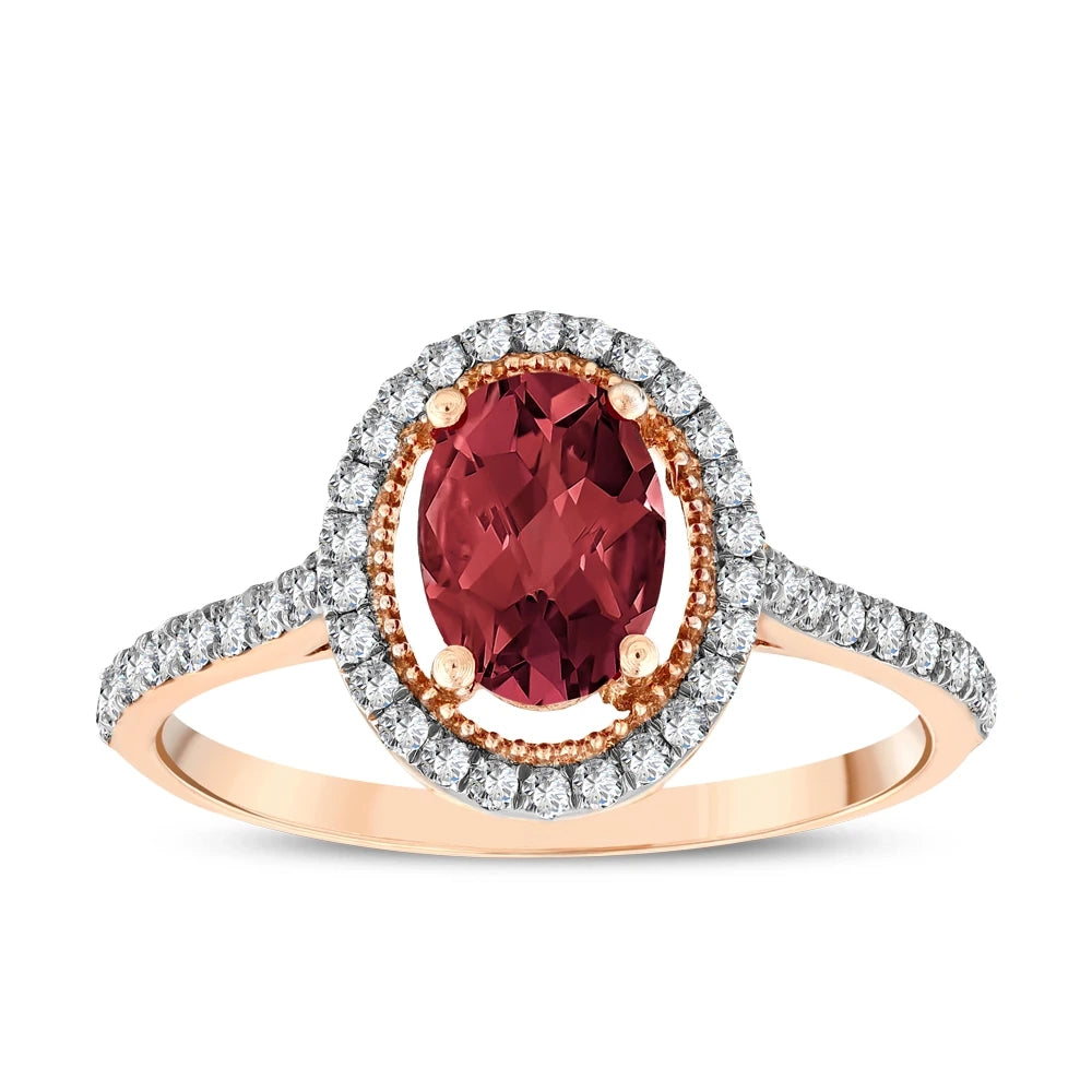 1.52 Karat Pırlanta Oval Yakut Yüzük Capar Diamond