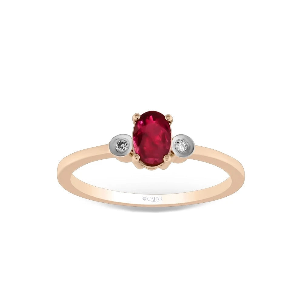 0.74 Karat Pırlanta Yakut Yüzük Capar Diamond