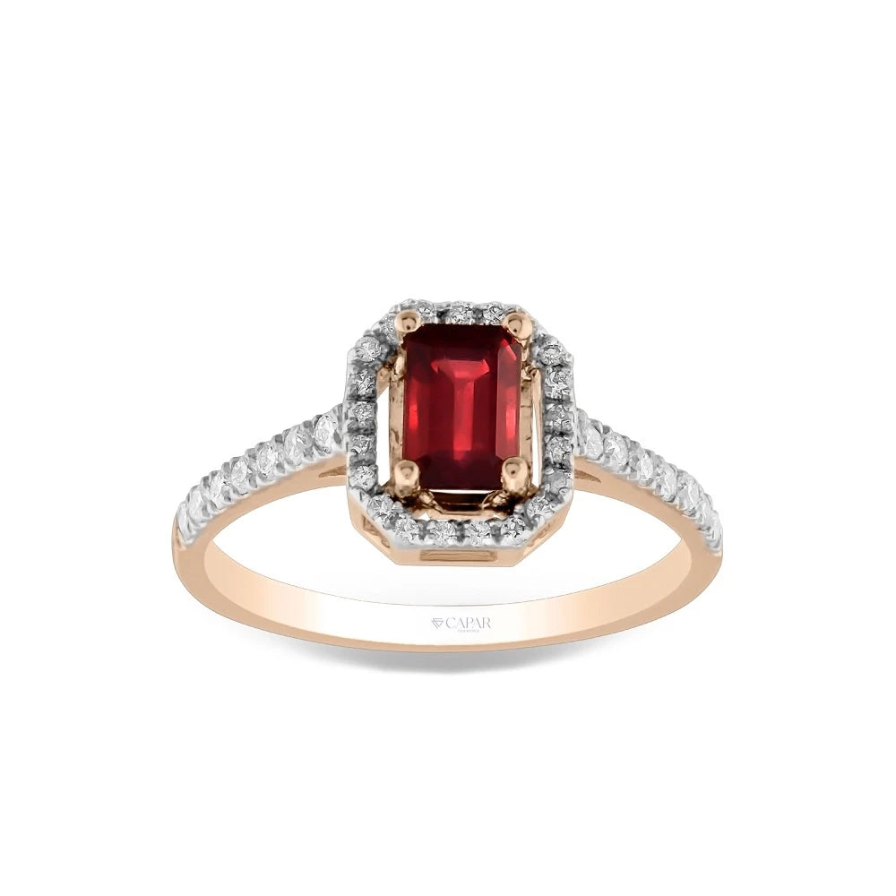 1.11 Karat Pırlanta Yakut Yüzük Capar Diamond