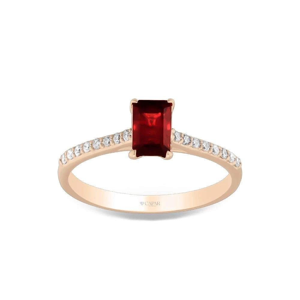 0.98 Karat Pırlanta Yakut Yüzük Capar Diamond