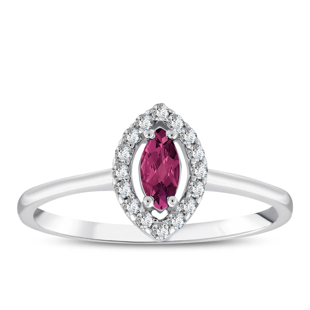 0.37 Karat Karat Markiz Yakut Pırlanta Yüzük Capar Diamond