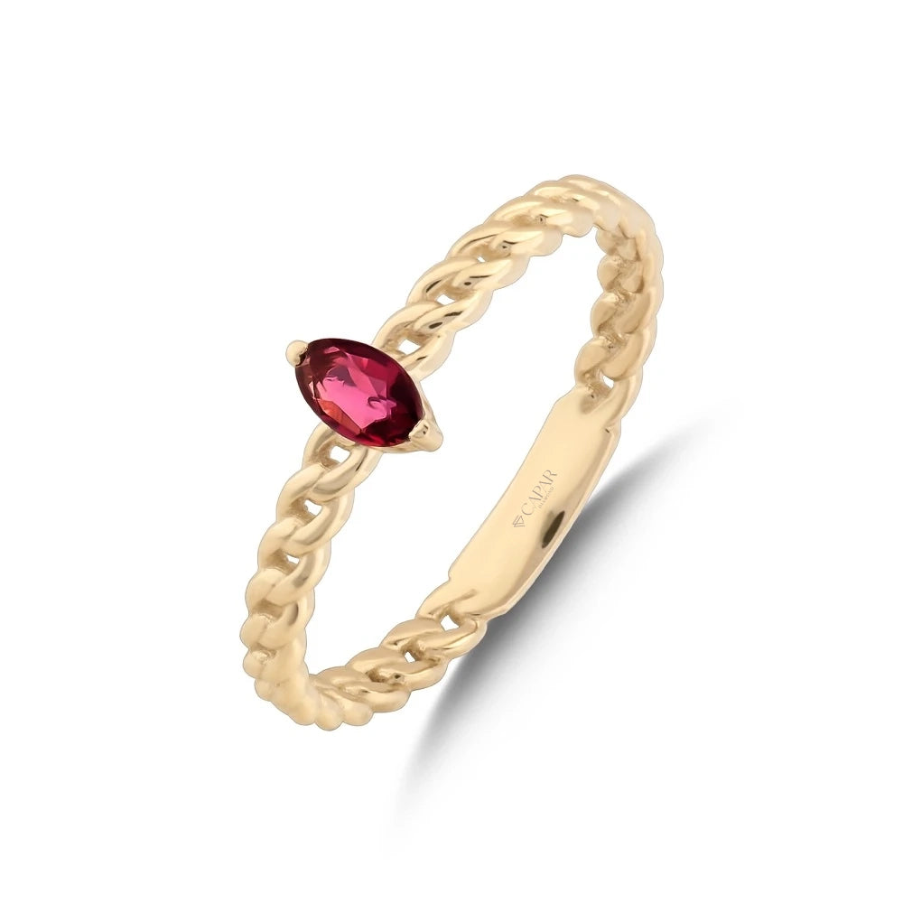 0.20 Karat Markiz Kesim Yakut Yüzük Capar Diamond