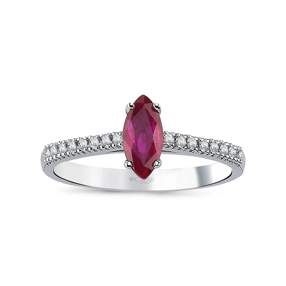 0.74 Karat Pırlanta Yakut Yüzük Capar Diamond