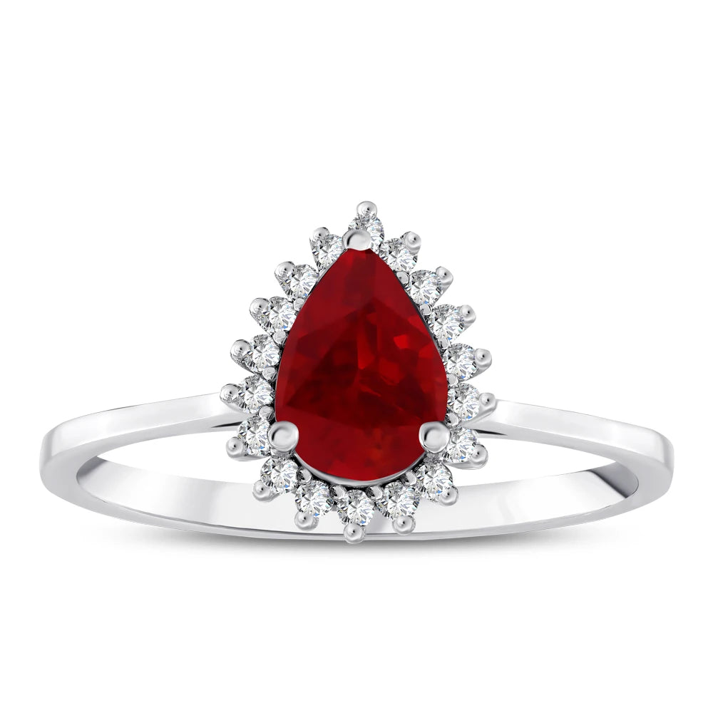 1.07 Karat Damla Yakut Pırlanta Yüzük Capar Diamond
