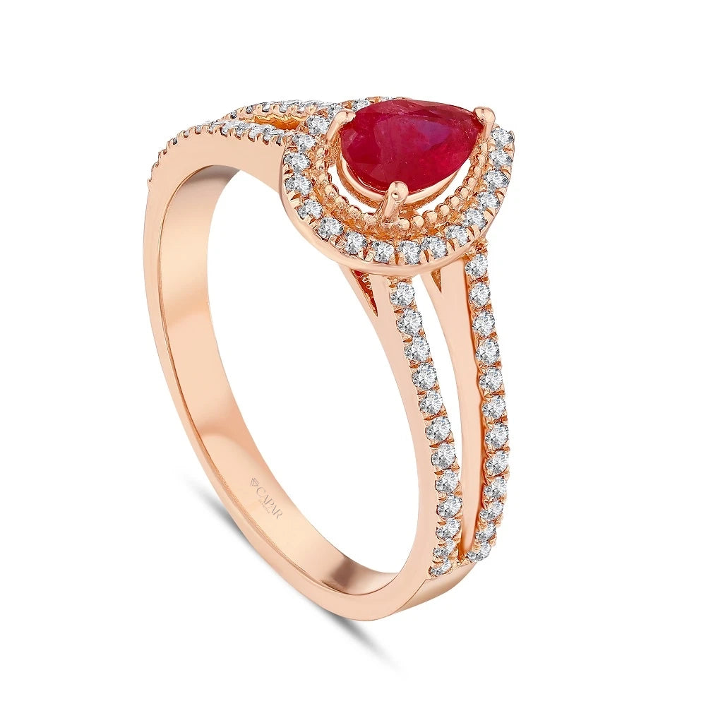0.92 Karat Pırlanta Yakut Yüzük Capar Diamond