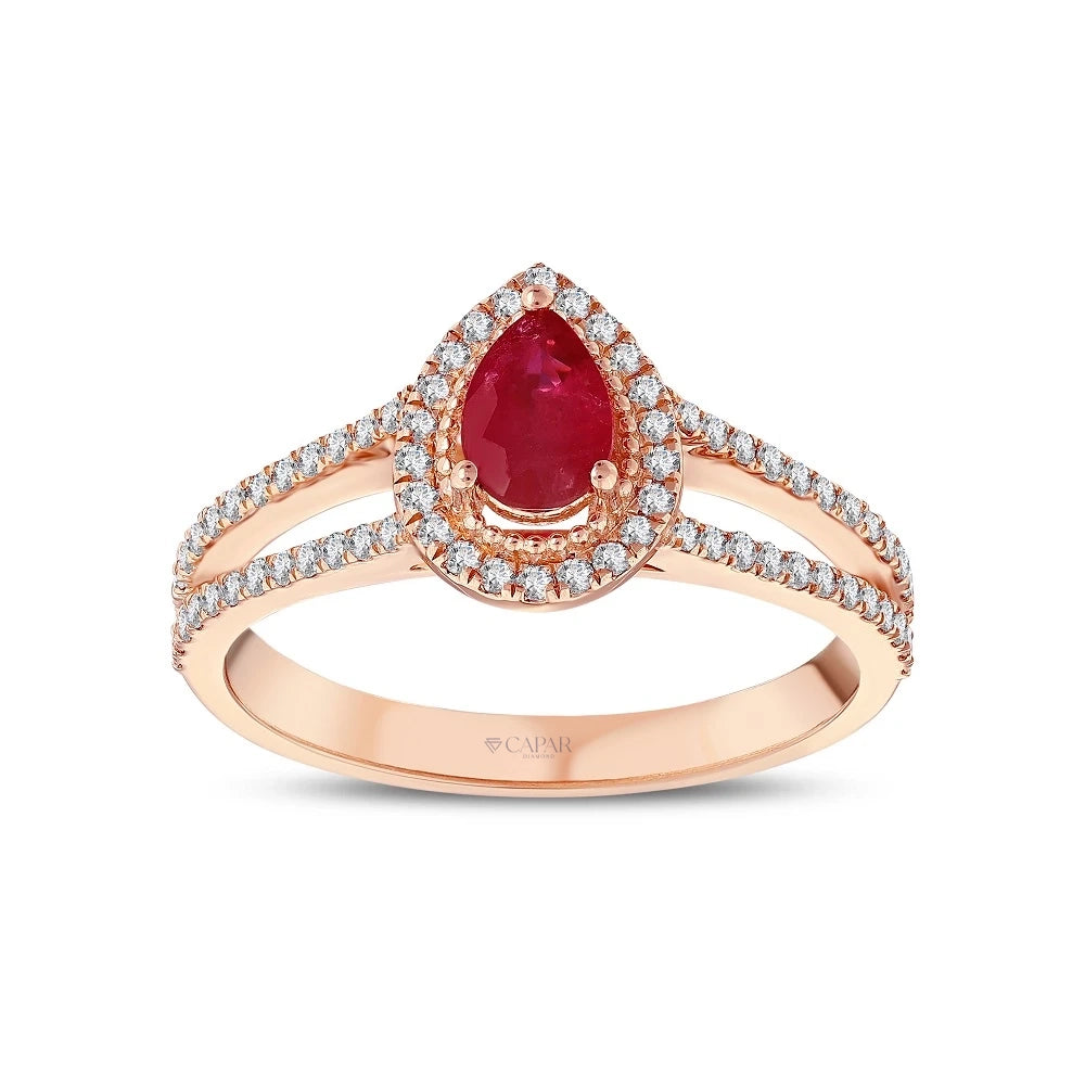 0.92 Karat Pırlanta Yakut Yüzük Capar Diamond