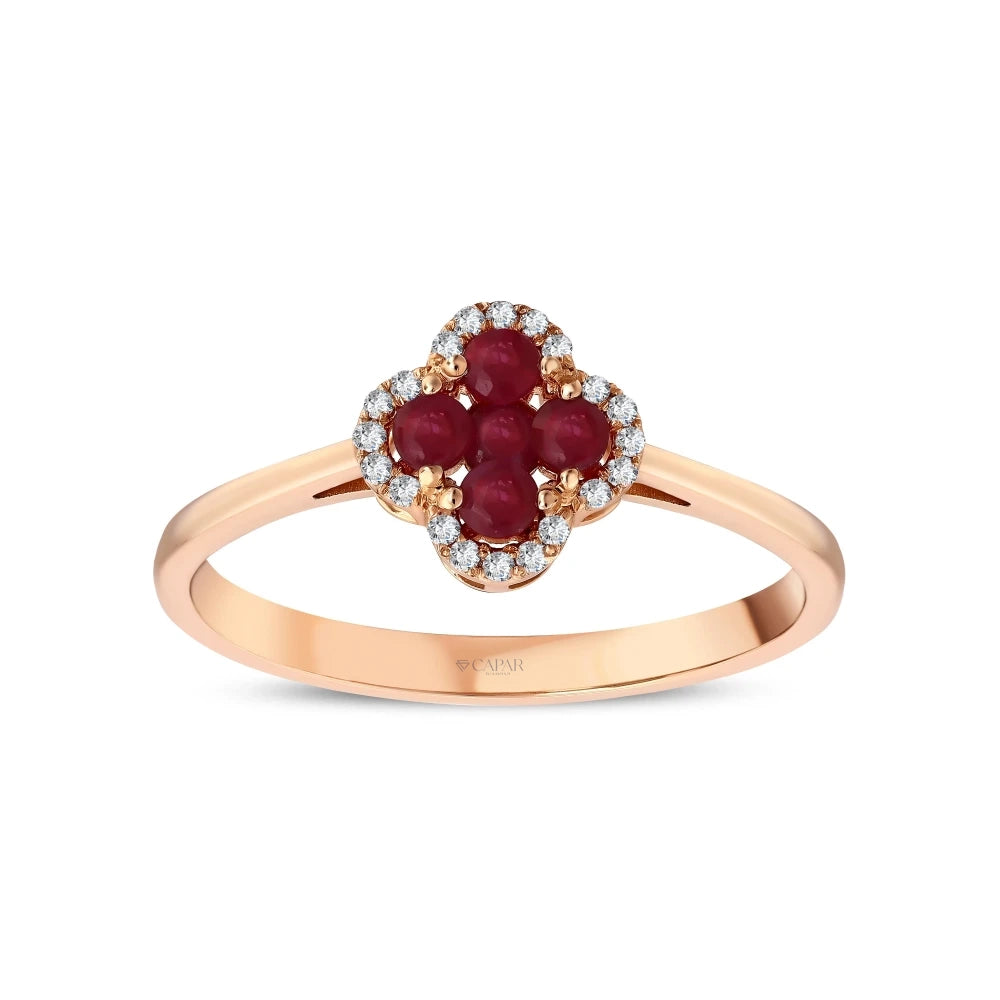 0.27 Karat Yakut Pırlanta Yüzük Capar Diamond