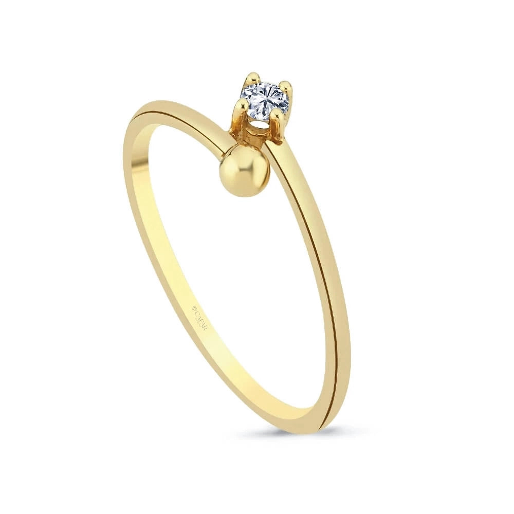 0.06 Karat Pırlanta Fantezi Tektaş Yüzük Capar Diamond