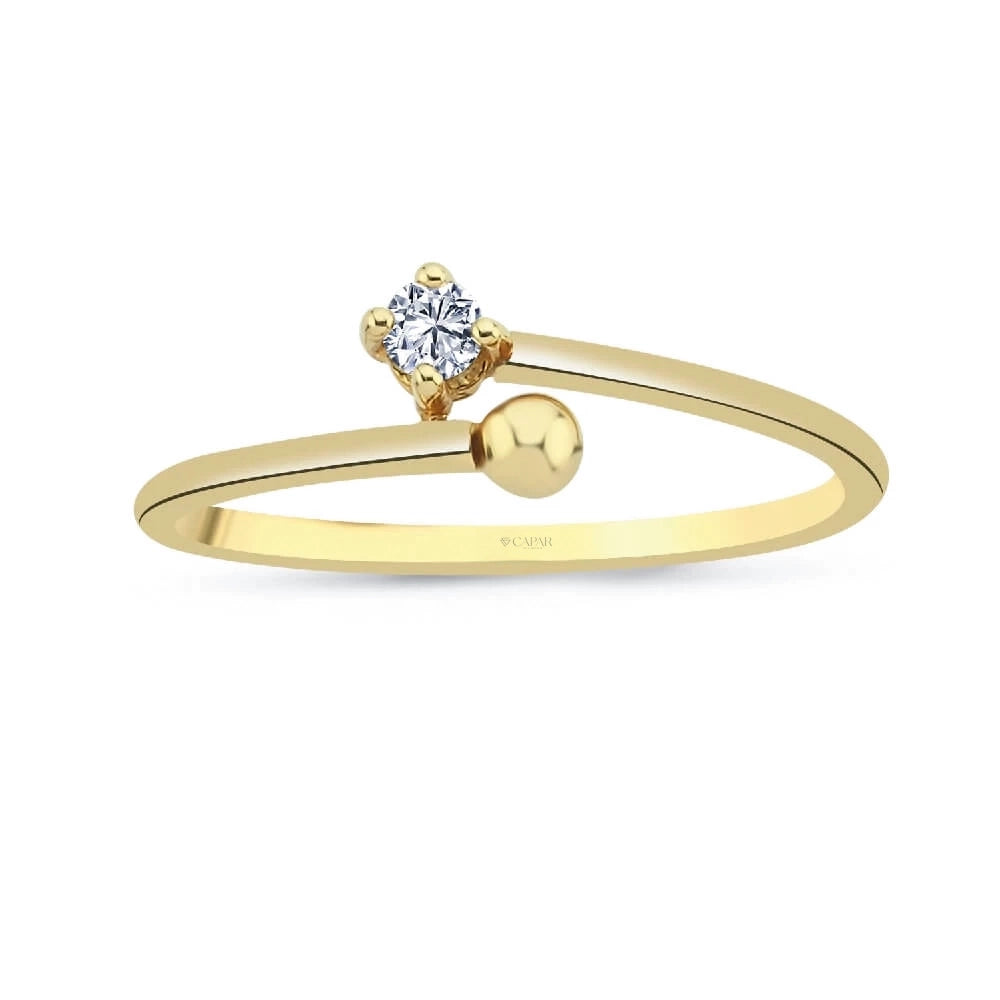 0.06 Karat Pırlanta Fantezi Tektaş Yüzük Capar Diamond